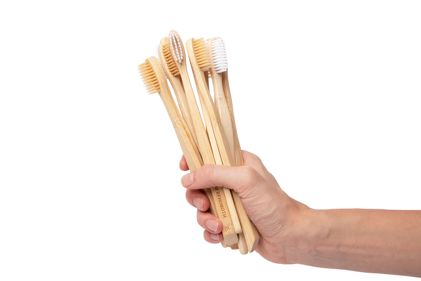 TM Rehoboth Eco-Friendly Bamboo Toothbrushes - Organic BPA-Free Soft Bristles for Natural Whitening, Biodegradable Handle, 10-Pack in Different Shapes